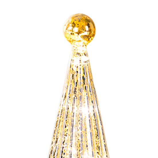 Glass Christmas Tree Small Tabletop Lighted Xmas Tree Figurine Battery Operated Mini