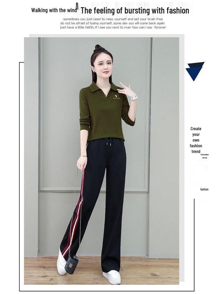 Solid Color Women's Long Sleeve Polo Collar Top - Spring/Autumn Collection