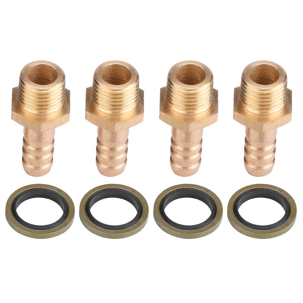 4Pcs Motorcycle Oil Cooler Oil Cooled System M8 Hollow Screw Adapter Fitting M12*1.25mm