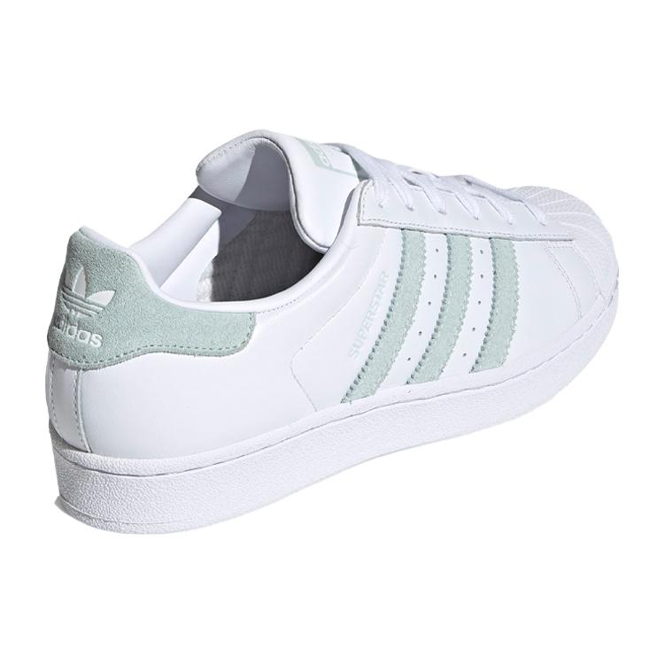 Adidas Womens Superstar 'White Vapour Green' (women's sizes) Cloud White / Vapour Green / Core Black Skateboard Shoes EE7401