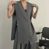 2024 Summer Korean Trend Sleeveless Collarless Vest for Women