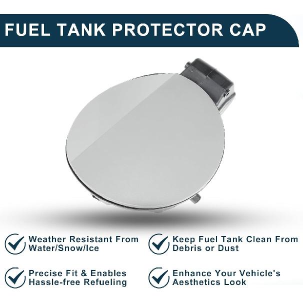 Fuel Tank Door Cap for Volkswagen Golf 6 2010-2013 Fuel Filler Flap Cover Clip Type No.5K6809857C Silver Tone ABS