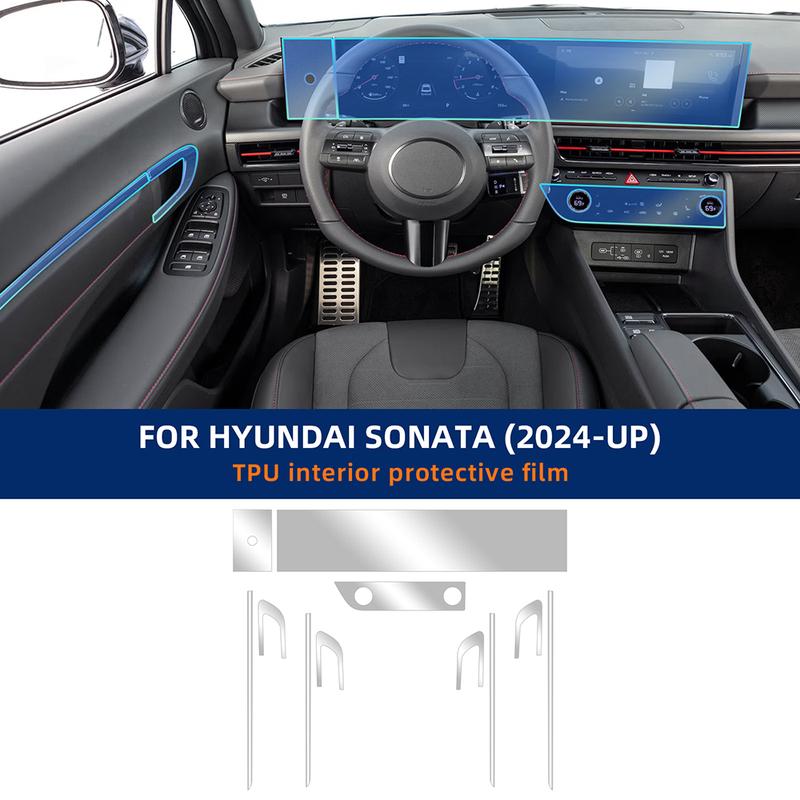 TPU Innenfolie für Hyundai Sonata 2024 2025 2026 Bildschirm-Schutzfolie für die Mittelkonsole Kratzfest Reparatur Klarer Aufkleber
