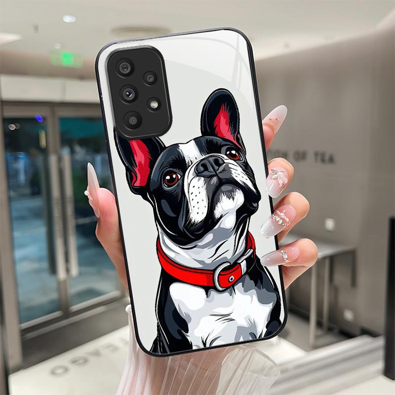 Süße Cartoon-Katzen Blumen Hülle Für Samsung Galaxy A52 A52S A72 4G 5G Gehärtetes Glas Handyhülle Schutzhülle Rückseite Hartschale