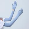 Thin Sunscreen Arm Covers Solid Color Cycling Gloves Breathable Long Ice Silk Sleeves  Summer