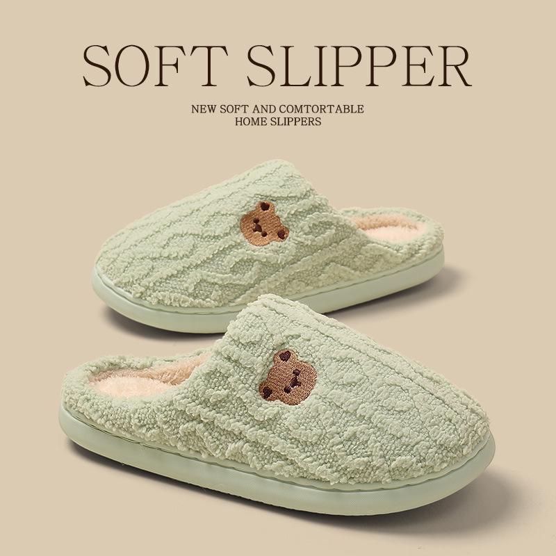 Warm Cartoon Cotton Slippers - Non-Slip Soft Sole for Women & Men, Perfect for Home This Autumn and Winter