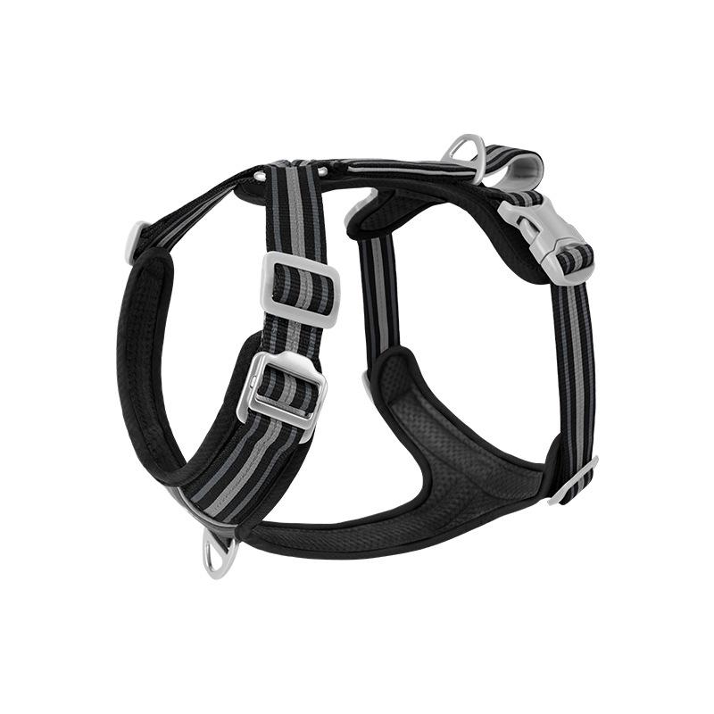 Shock-Absorbing Reflective Dog Harness with Double Handle for Large Breeds