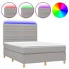 VidaXL Sommier à Lattes de Lit avec Matelas et LED, Lit Rembourré, Lit Double, Lit Adulte de Chambre à Coucher Intérieur, 3135509