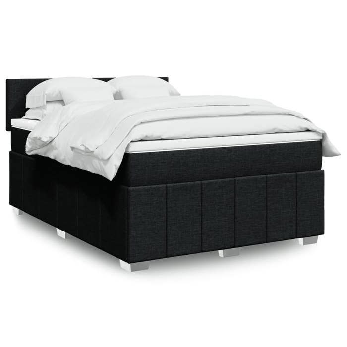 VidaXL Slat Bed Base with Mattress Black 160x200 Cm Fabric 3289414