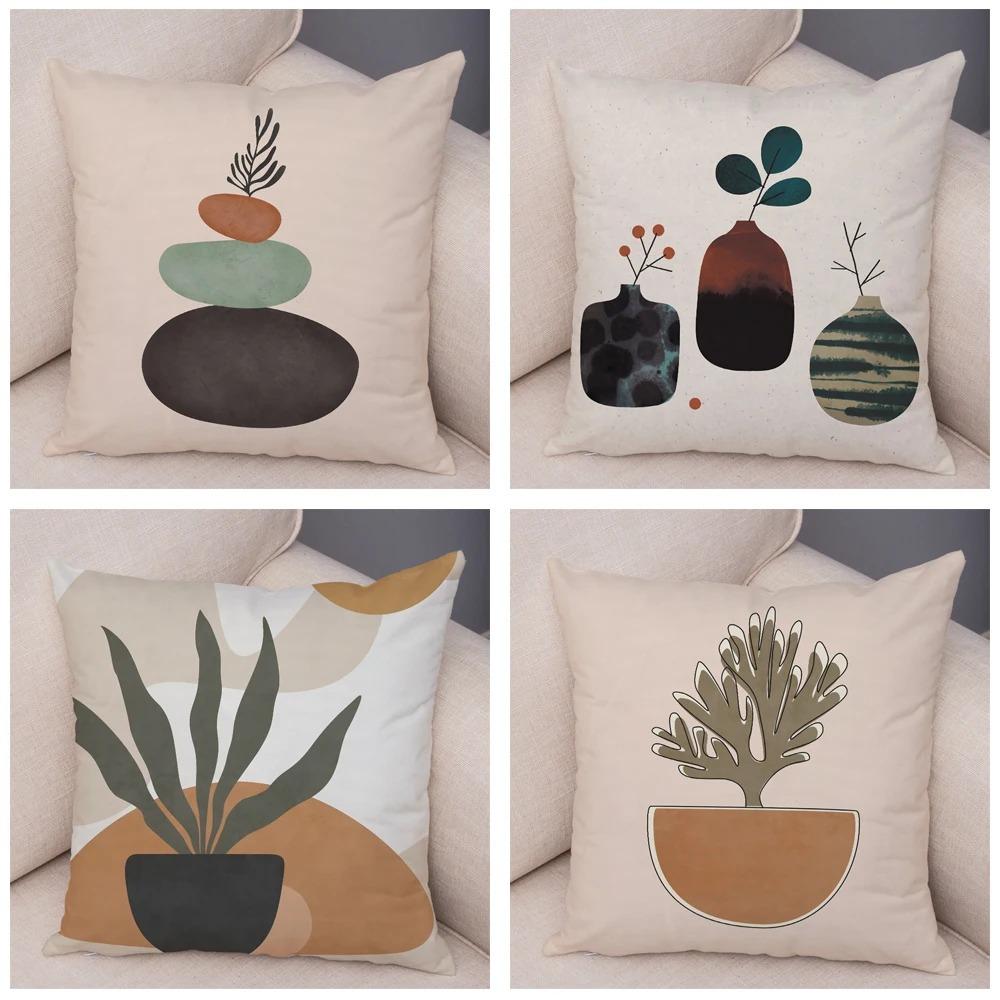 Simple Illustration Style Pillowcase Interior Decoration Office Living Room Home Pillowcase