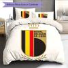 Belgien Fußball Nationalmuster Bettwäsche Heimdekoration Geburtstagsgeschenk (1 Bettbezug + 2 Kissenbezüge, ohne Füllung),Fanartikel.