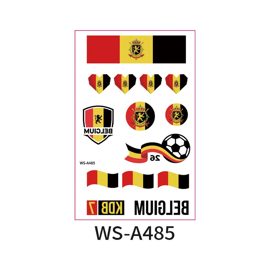 World Cup Argentina Belgium Fans Flag Face Sticker Waterproof Competition Game Tattoo Sticker