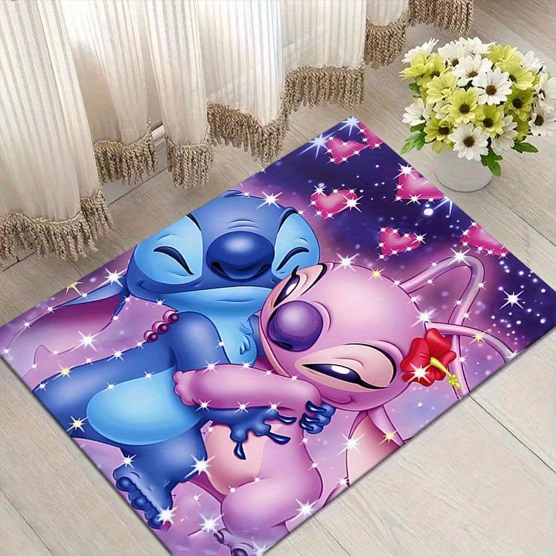 1pc Disney Lilo and Stitch Pattern Carpet Area Rug Non-slip Carpet Hand Washable Floor Mat Suitable For Living Room Bedroom Home Decor