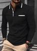 Men's New Cross-border Fashion Lapel Collage Button Men's Casual Sports Long Sleeved Polo Shirt