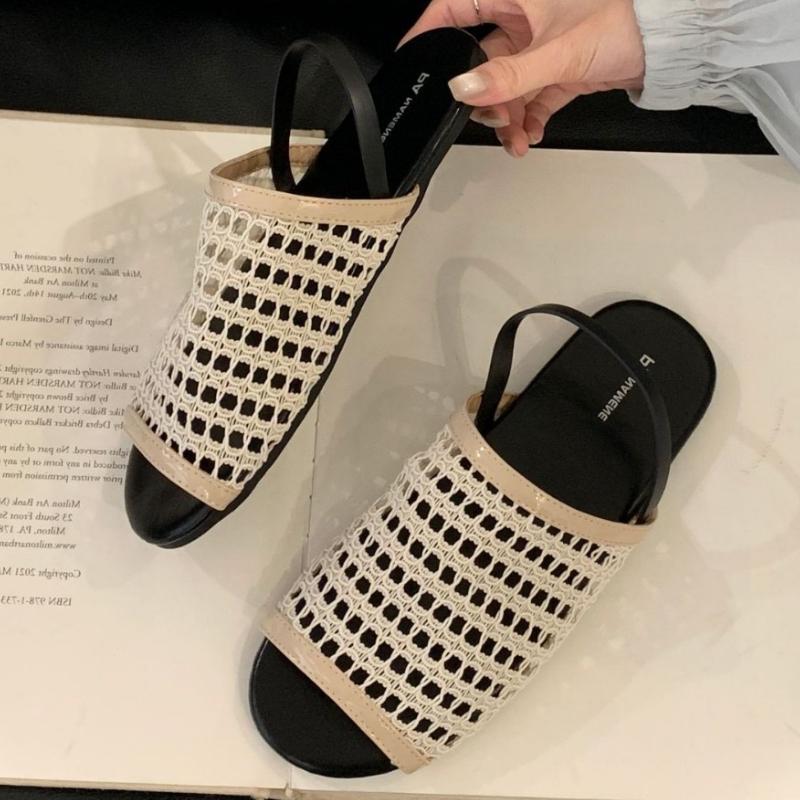 Fashion Fashion Hollow Woven Flat Sandals Women Sexy Open Toe Brand Designer Shoes Comfortable Non-Slip Beach Sandals Sandalias De Mujer