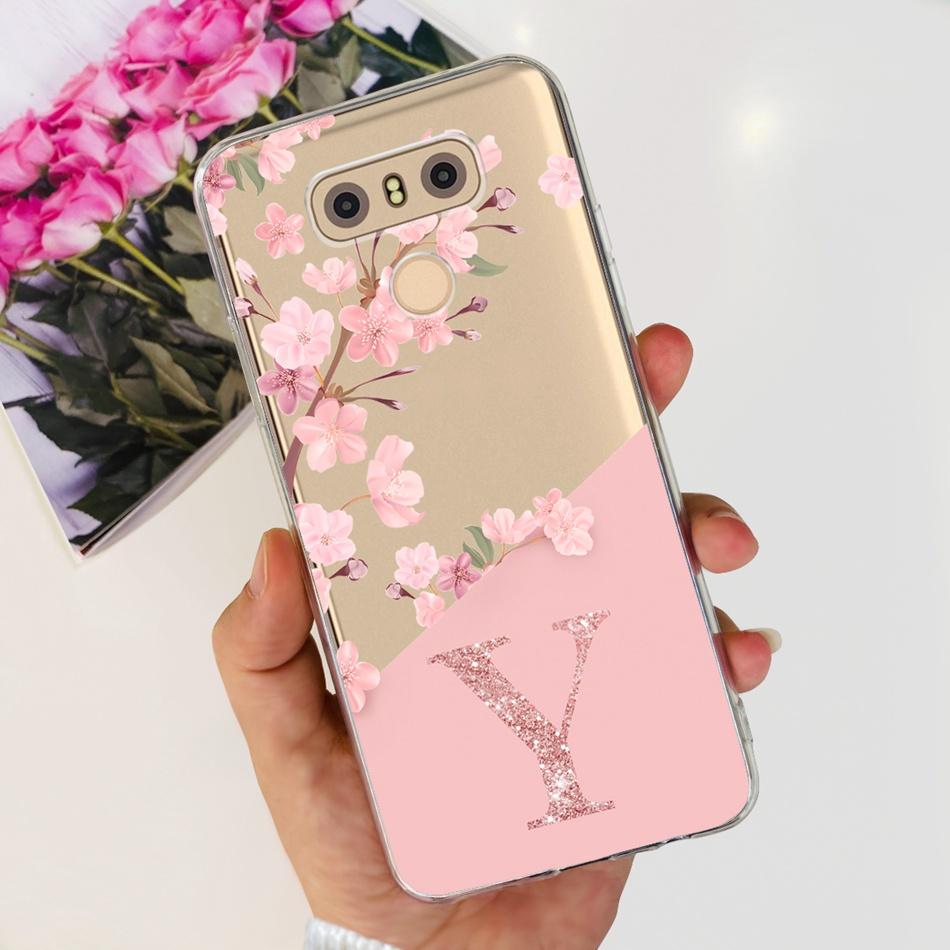 Für LG G6 Plus Handyhülle LG G6+ G 6 G6plus G600L G600K G600S H870 H871 Mode Buchstabe Weiches Silikon Klares TPU Schlanke Rückabdeckung