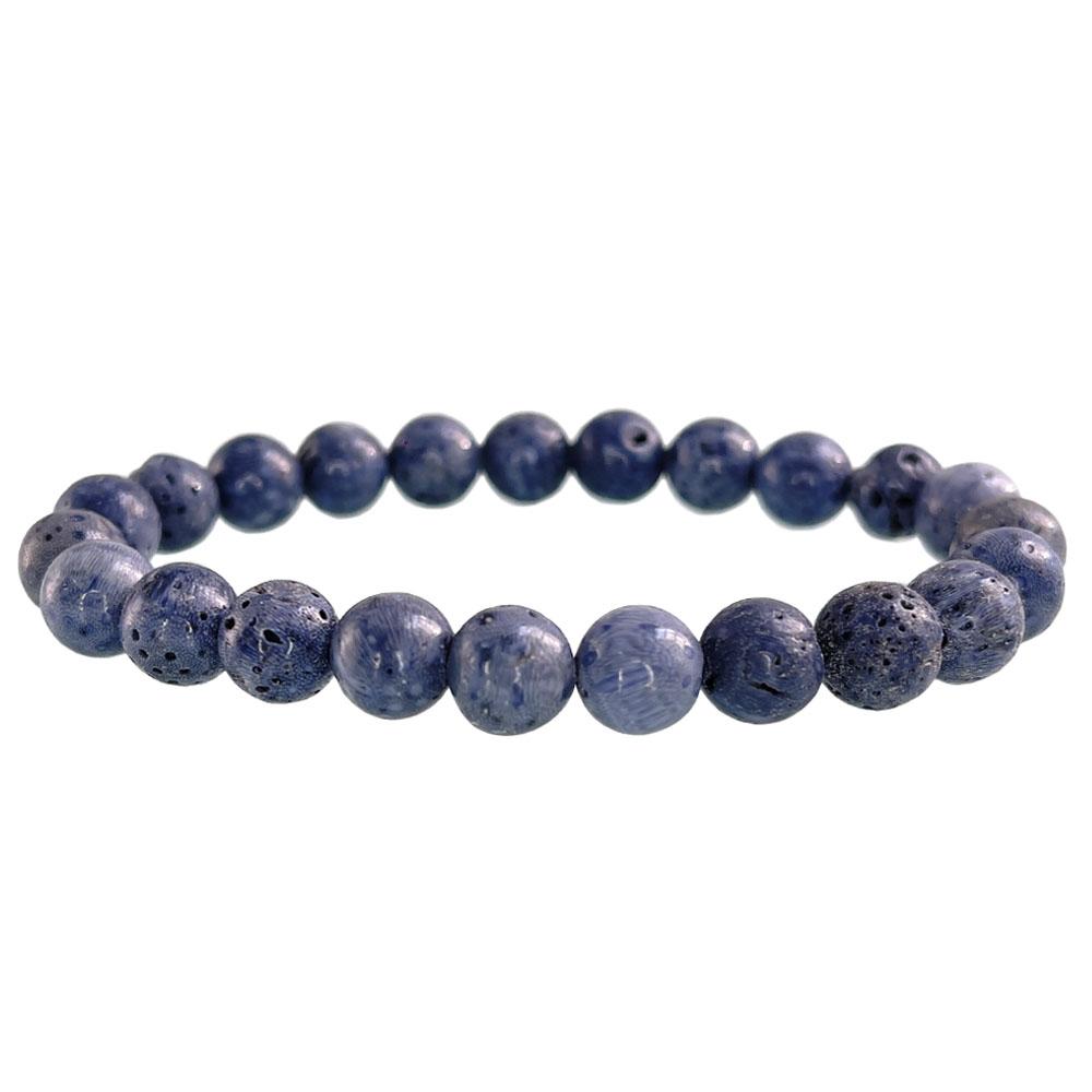 Natural Stone Beaded Bracelet 6-10mm Stretch Yoga Jewelry - Tiger Eye Turquoise Agate Jasper Healing Bangles for Women Men