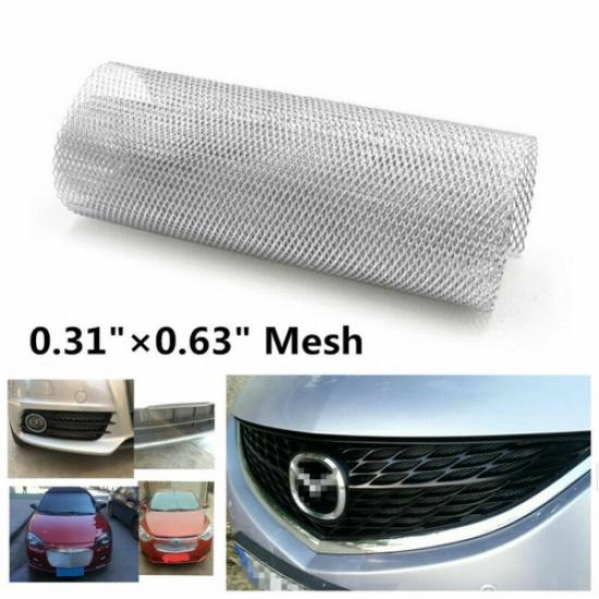 Silver Rhombus Aluminium Car   Mesh Vent Tuning Grille Net 0.31 ×0.63  Mesh