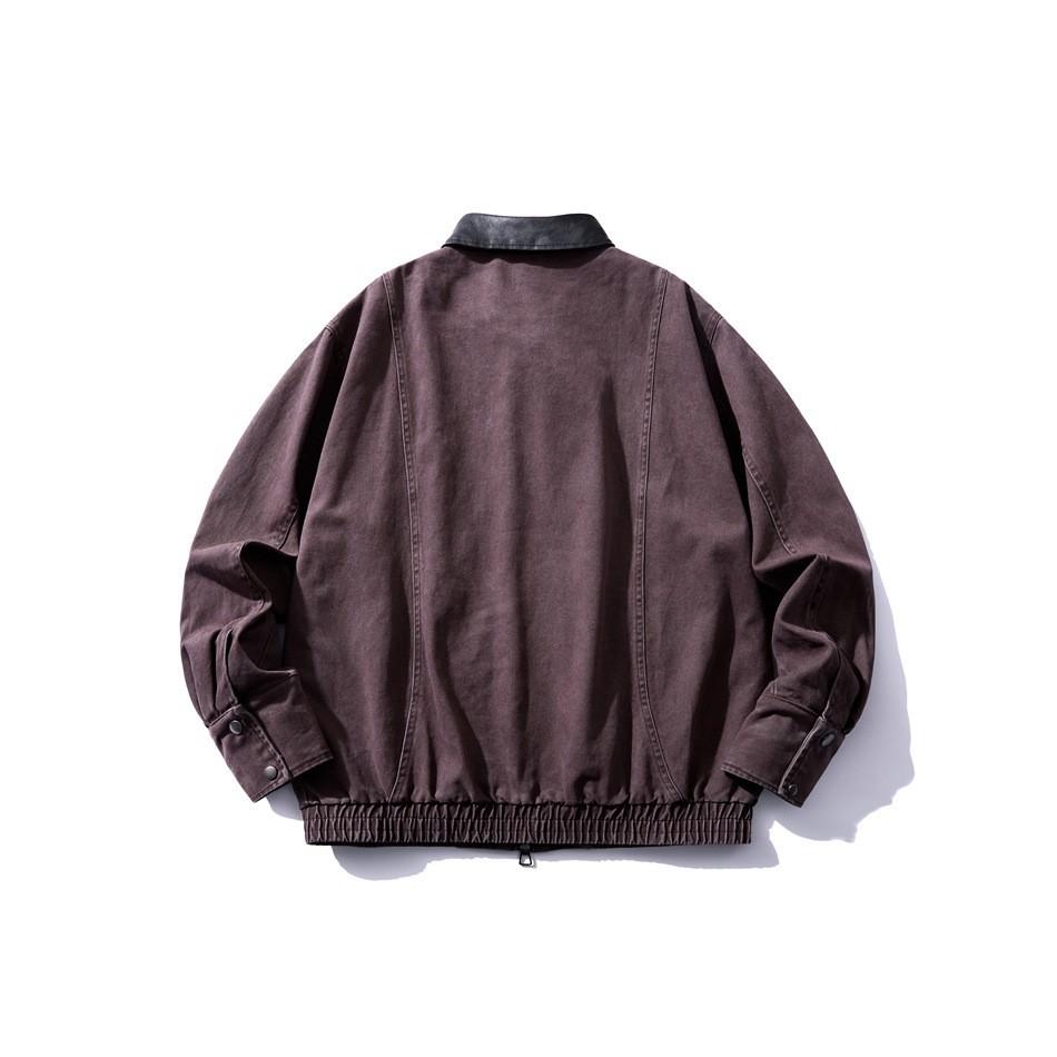 NICE3RULE Men's Retro Washed Cotton Workwear Jacket - Spring/Autumn Loose Fit