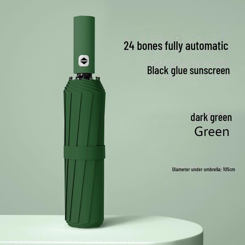 Automated 24-Bone Folding Umbrella, High-Grade Men's Dual-Use for Sun and Rain