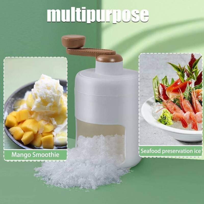 Compact Manual Ice Crusher Hand Crank Snow Cone Maker Portable Non-electric Ice Shaver For Home Use