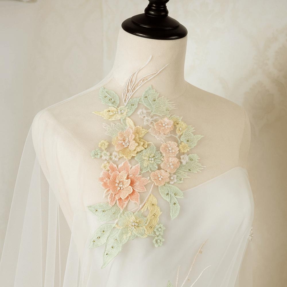 Three-dimensional Flower Embroidered Patches Delicate Clothing Applique  Clothing Decoration