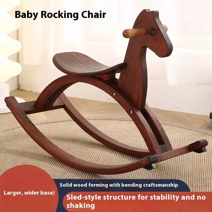 

Детская качалка из массива дерева, качалка из гнутой древесины, взрослые могут сидеть, детские игрушки, подарки на день рождения Walnut