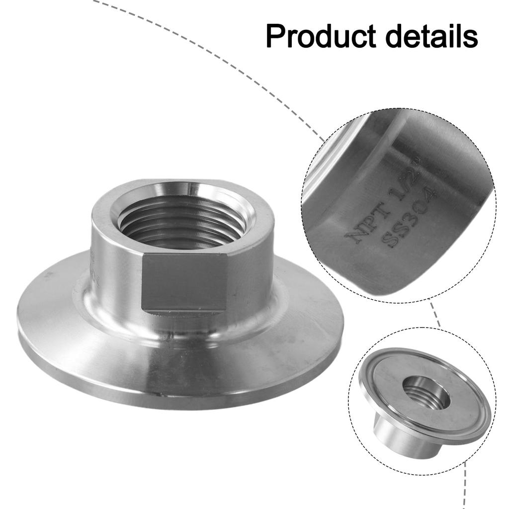 1 5in TC Tri Clamp Adaptor for 12in Female Connection 50 5mm TriClover Fittings Stainless Steel Pipe Connector