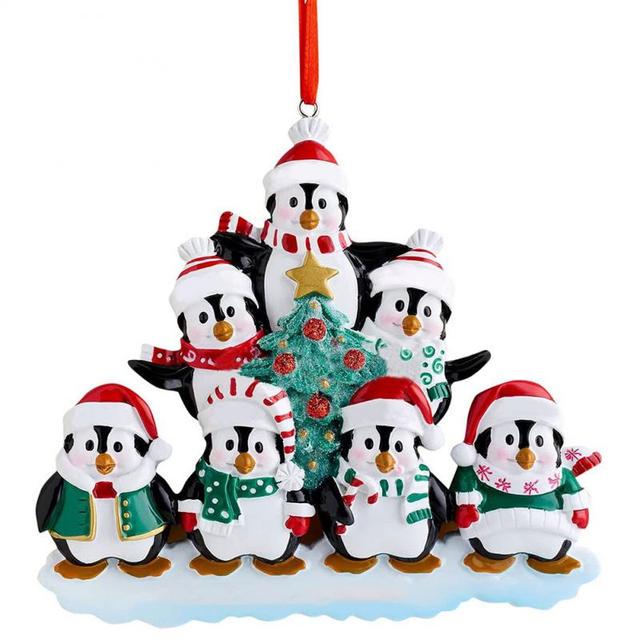 Cute Penguin Family Pendant Xmas Christmas Tree Decoration Drop Ornaments Gift 2022 New Year Party For Home Decor