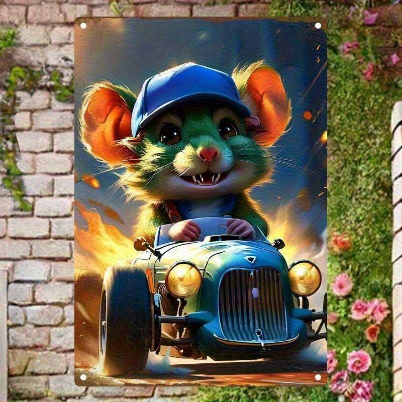 Avant-Garde Automotive Metal Art Painting for Garage Decor