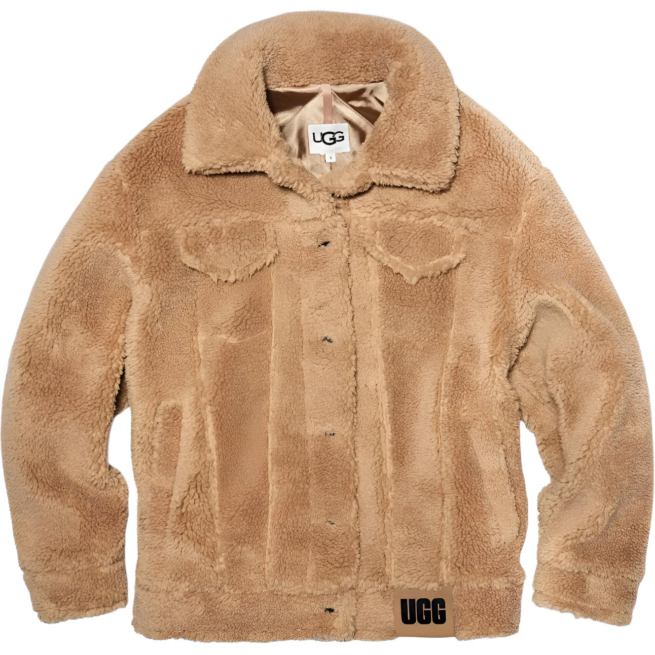 

UGG Однотонный жакет с лацканами на одной пуговице, с длинными рукавами, женский, куртки, светло-коричневый 1113951-CAM S