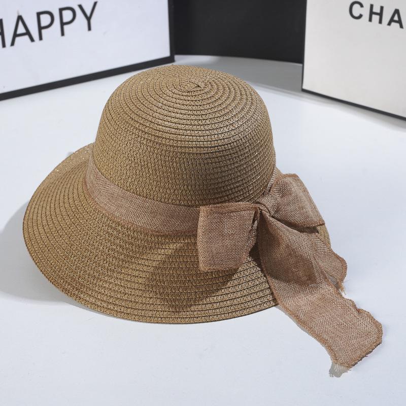 Women's Foldable Straw Sun Hat - Summer UV Protection Beach Hat