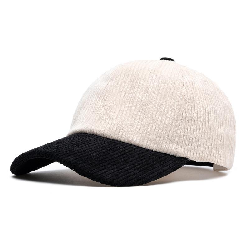 Baseballcaps Dame Høst Vinter Fargeblokk Kordfløyel Lappeteppe Caps Utendørs Solhatt