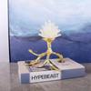 Natural Crystal Stone Branches Golden Bird Metal Branch Sculpture Golden Tree Metal Figurine Room Decoration Accessories