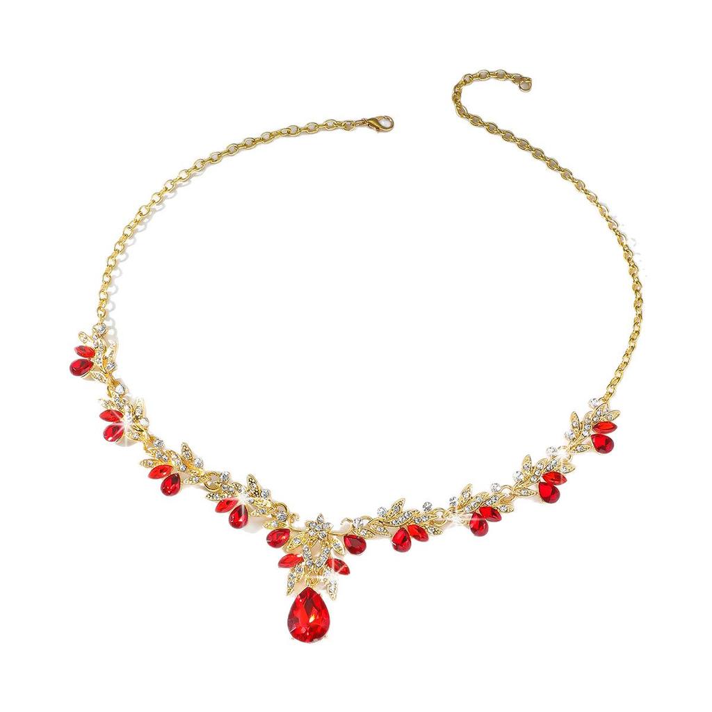 Hochwertiger europäischer Brautschmuck & Schmuckset: Halskette & Ohrringe für Hochzeit
