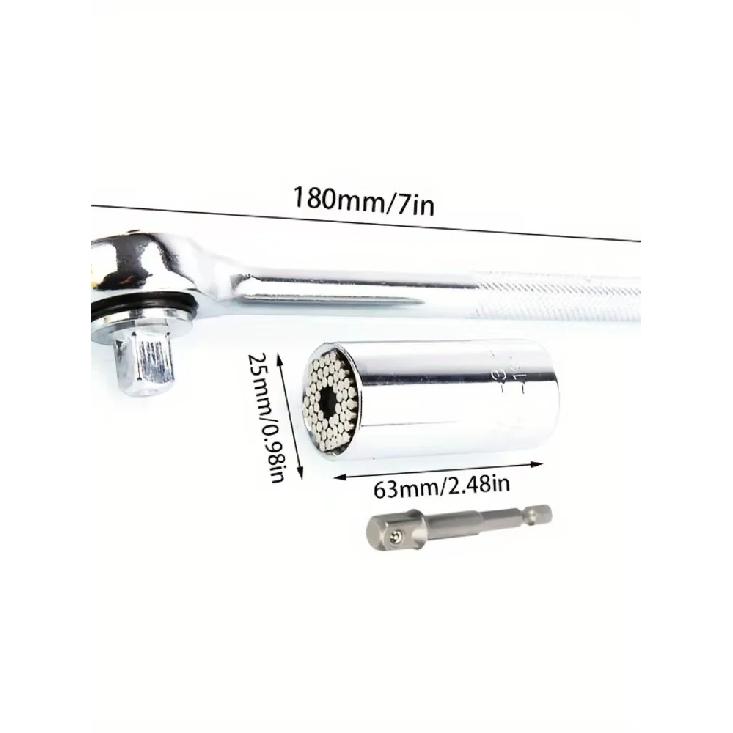 

3pc Compact Socket Wrench Set: Versatile & Durable, 7-19mm Universal Sockets, Reversible Ratchet - Perfect for DIY Enthusiasts 7-19mm3pc