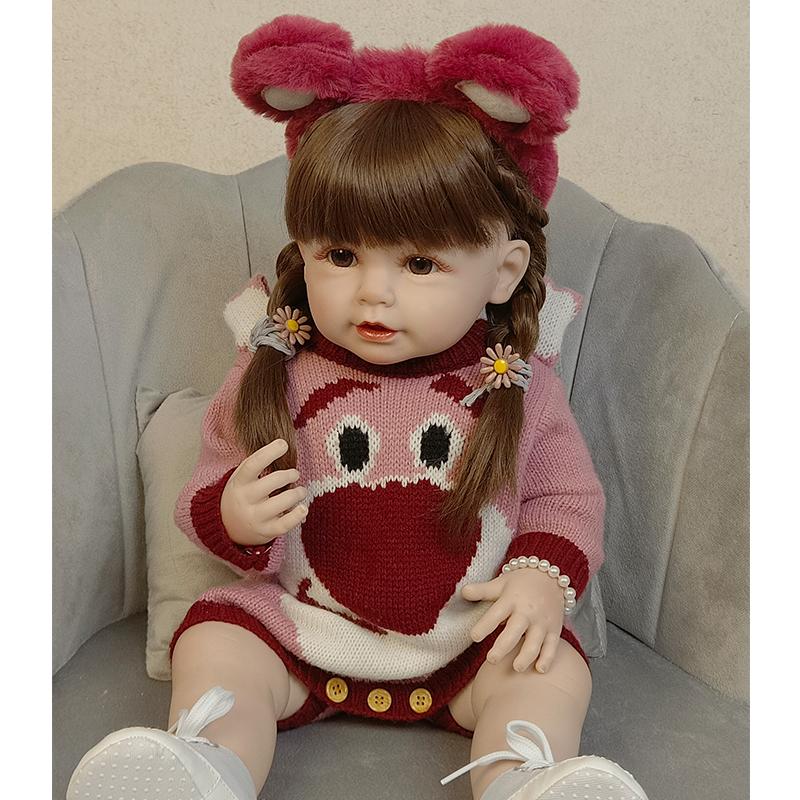Reborn Dolls 21inch Full Soft Silicone Body Reborn Baby Girl Doll Waterable Toy Lovely Babies Doll Toys Gift For Children