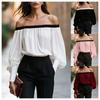 Women S Elegant Off Shoulder Long Sleeve Loose Fit Blouse