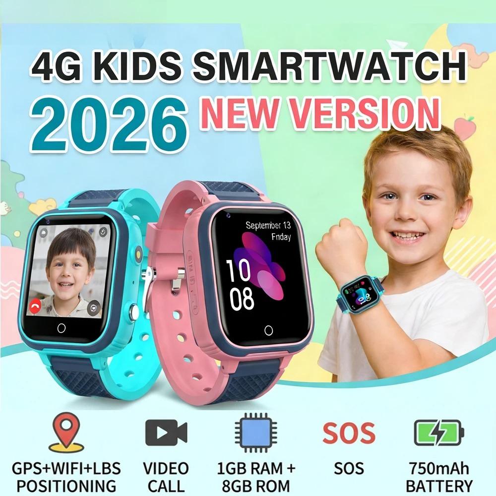 4G Kids Smart Watch GPS Tracker Video Call SOS Emergency Alert, Real-Time Location Monitor Child Safety Smartphone Watch Gifts