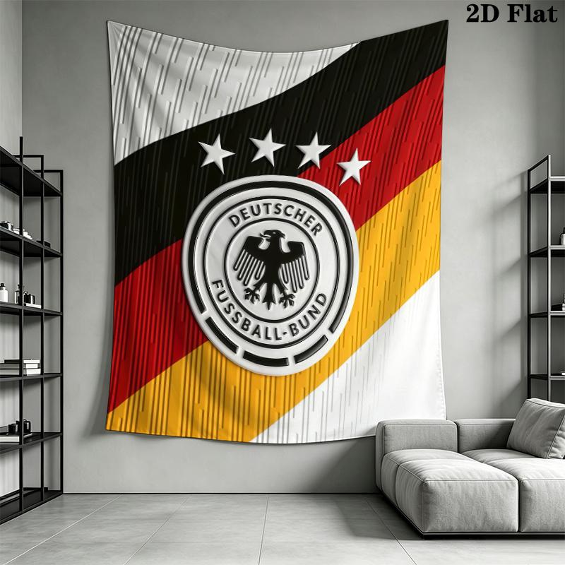 Deutscher Fußball-Bund Wandteppich Ästhetisches Wandbehang Gedruckter Stoffdecke Dekorative Wandteppiche für Schlafzimmer Wohnzimmer Heimdekoration