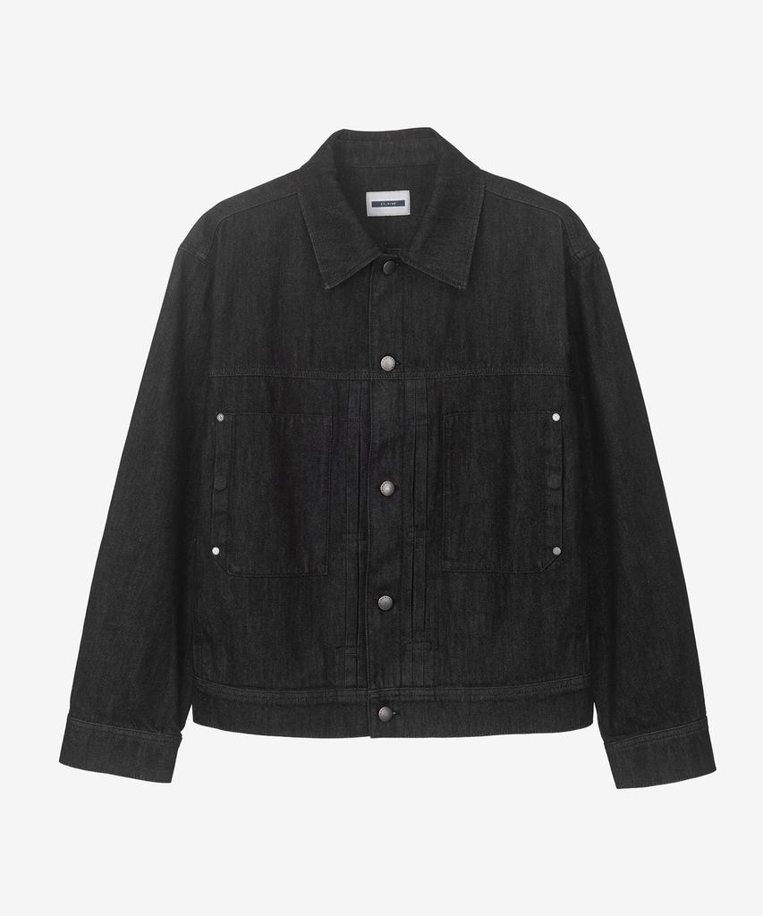 Mindbridge Black Low Denim Trucker Jacket Myjp6151