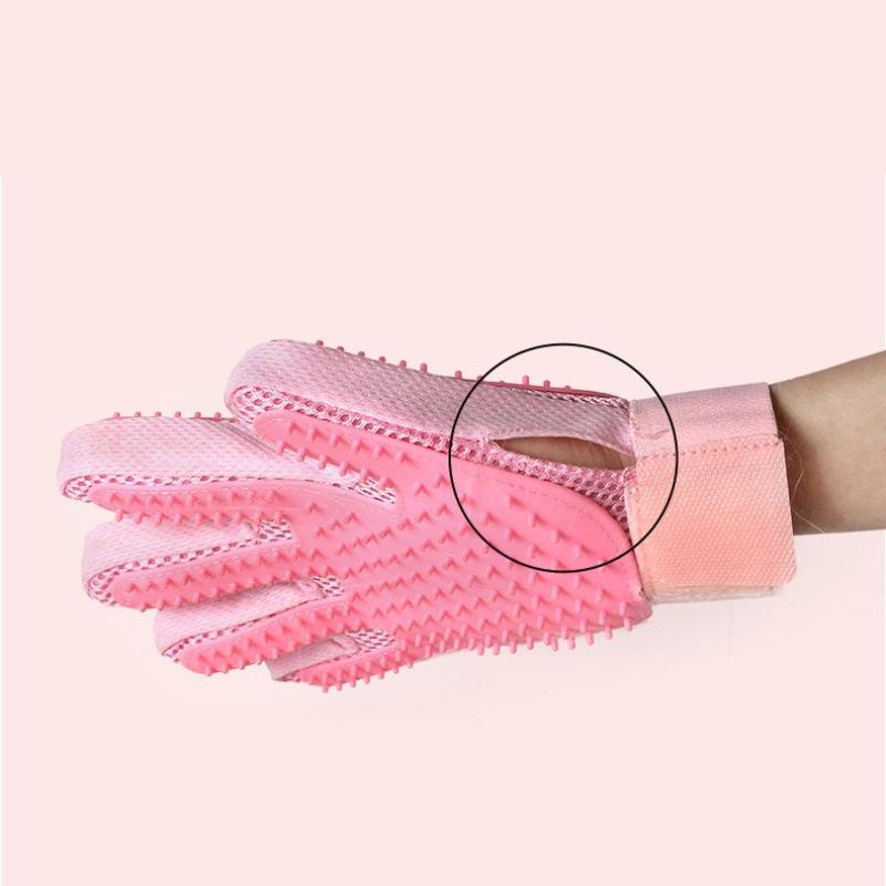 Pet Supplies Double Sided Hair Removal Gloves Massage Bath Beauty Cleaning Mittens Universal for Both Hands Anti Scratch and Bite Cat and Dog Gloves