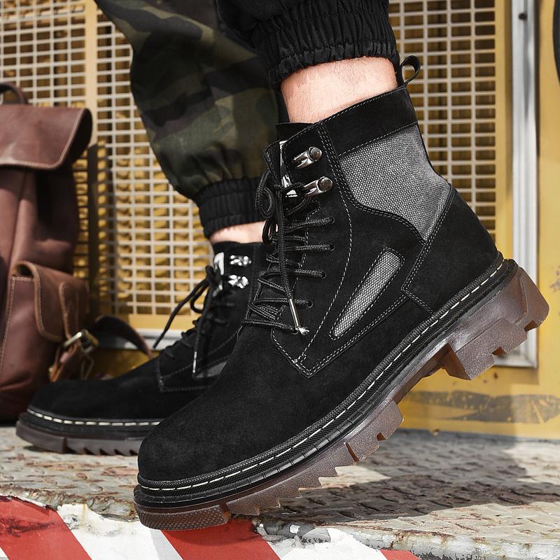 Spring Autumn Mens Boots Vintage Men Casual Shoes Outdoor Ankle Boots Fashion Shoes Motorcycle Suede Boots Male Comfortable Shoe