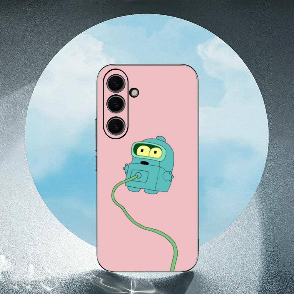 Cute Futuramas For Kid For Samsung Galaxy S25 S24 S23 Ultra S22 S21 Plus S20 Black Soft Silicone Protective Case