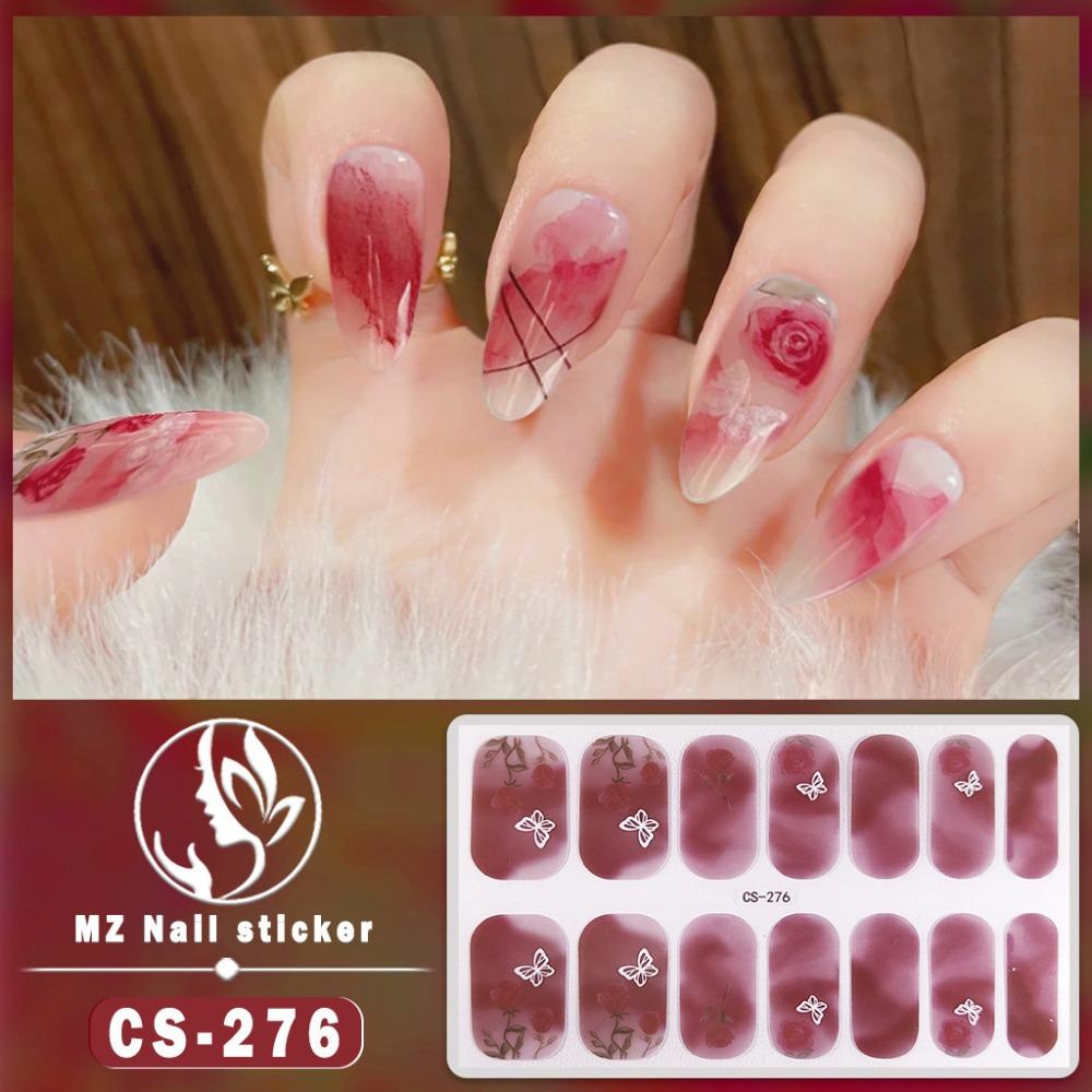 New waterproof no-bake gel nail polish film full sticker New Year's nail art film paper nail film paper patch