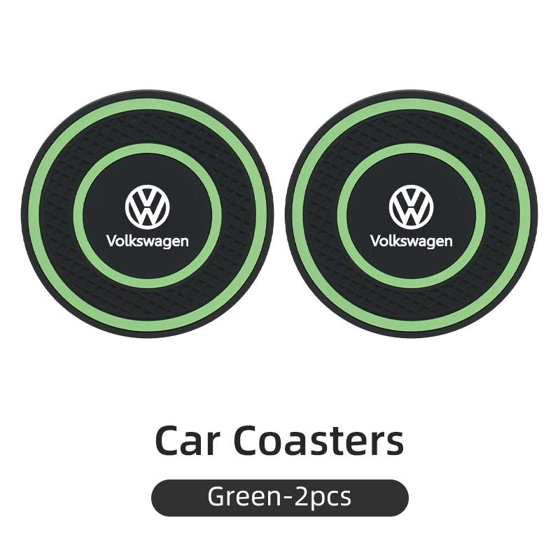Car-Mounted Silicone Material Double-Ring Water Cup Coaster Anti-slip For VW Passat Golf Tiguan Polo Scirocco Touareg TouranOJ2