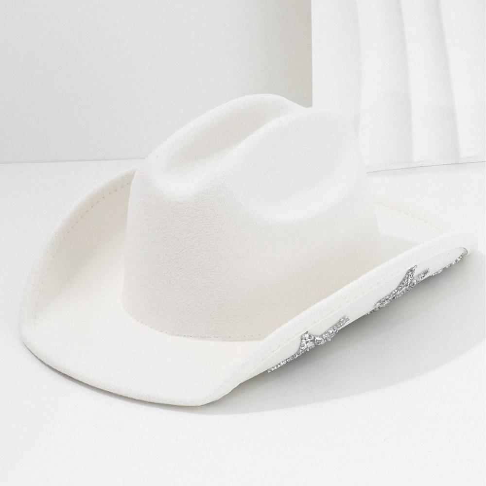 Sunscreen Western Cowboy Hat Shiny Cowgirl Hat Cool Rhinestone Star Jazz Top Hat  Street Party