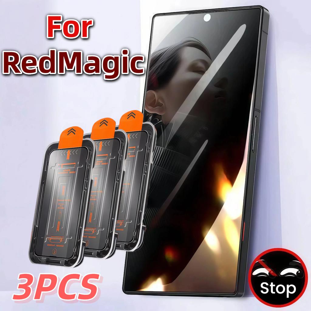 3PCS Ultrasonic Dust-Free & Bubble-Free Privacy Tempered Glass Screen Protector for ZTE Nubia RedMagic 8/8S/9/9S/10/10S/11 Pro