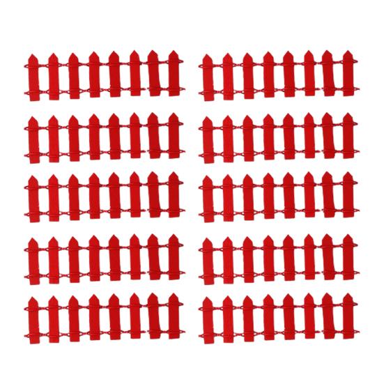 

10шт миниатюрный забор ручной работы декоративный милый садовый гном деревянный забор орнамент красный