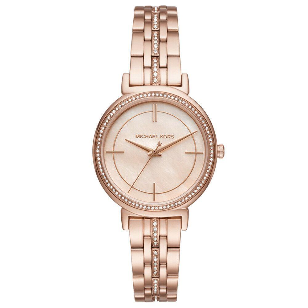 Michael Kors MK3643 Cinthia Damenuhr mit Perlmutt-Zifferblatt 33mm hellrosa